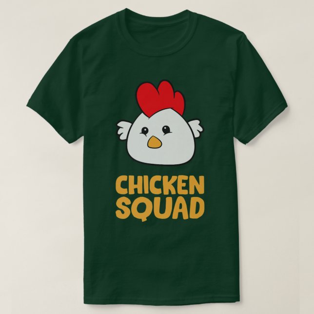 Camiseta Escuadrón de pollo premium (Diseño del anverso)