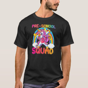 Camiseta Escuadrón De Preescolar Dabbing Unicornio Regresó