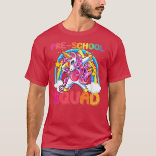 Camiseta Escuadrón De Preescolar Dabbing Unicornio Regresó 