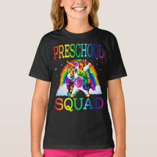 Camiseta Escuadrón De Preescolar Unicornio De Vuelta A La E