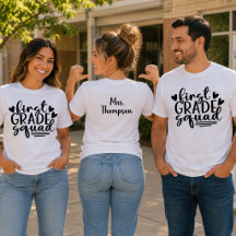 Escuadrón de primer grado con el nombre del profes