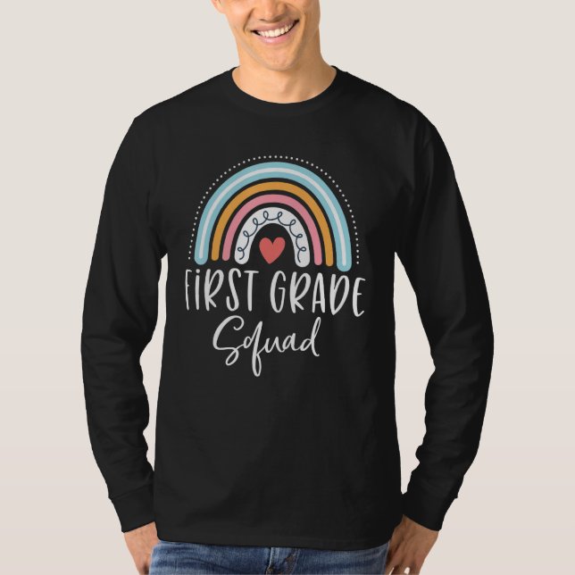 Camiseta Escuadrón de primer grado Cute Corazón Arcoiris de (Anverso)