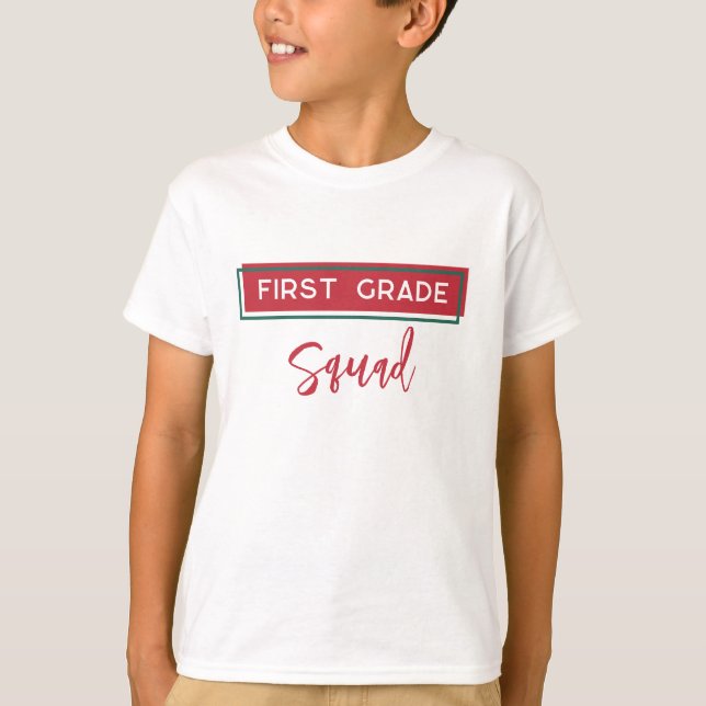 Camiseta Escuadrón de primer grado vuelve a la escuela (Anverso)