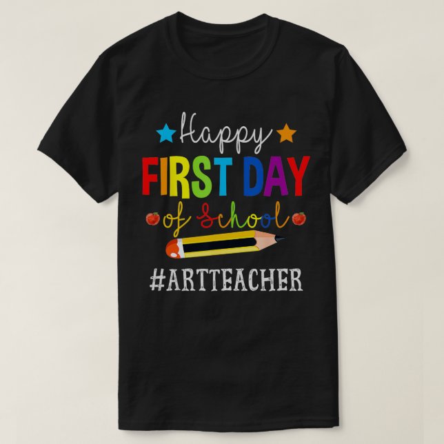 Camiseta Escuadrón de profesores de arte feliz primer día d (Diseño del anverso)