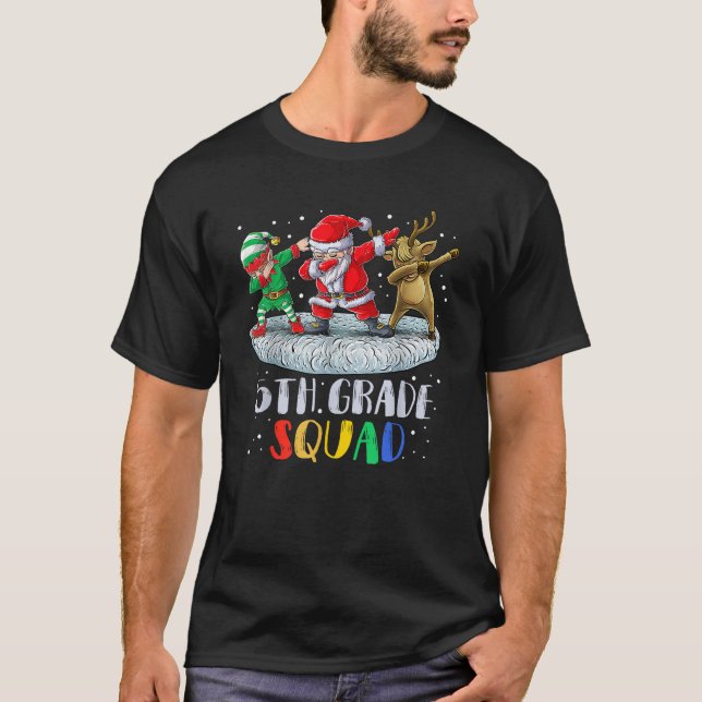 Camiseta Escuadrón de quinto grado Dabbing Santa Navidades  (Anverso)