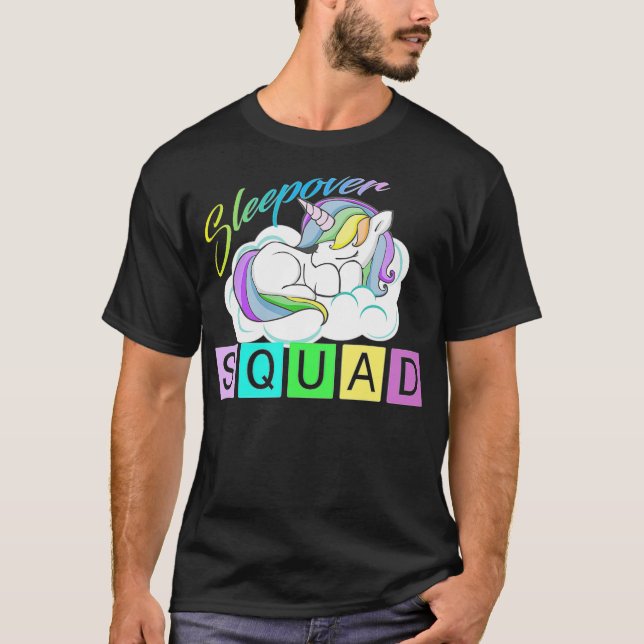 Camiseta Escuadrón de resaca, unicornio de animales de Paja (Anverso)