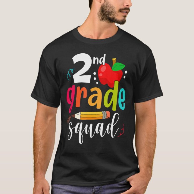 Camiseta Escuadrón De Segundo Grado De Vuelta A La Escuela  (Anverso)