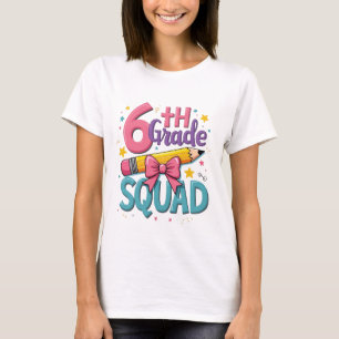 Camiseta Escuadrón de sexto grado de vuelta a la escuela