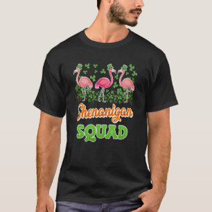 Camiseta Escuadrón de Shenanigan Flamingo Día de San Patric