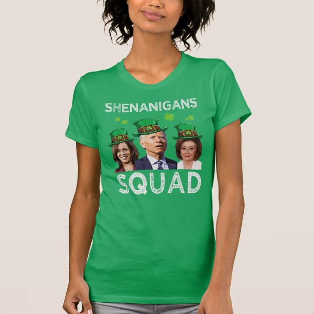 Camiseta Escuadrón de Shenanigans contra la Biden Día de Sa (Anverso)