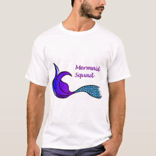Camiseta Escuadrón de sirenas con cola morada y azul