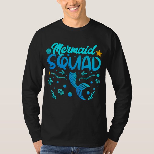 Camiseta Escuadrón De Sirenas De Los Hombres De Cumpleaños  (Anverso)