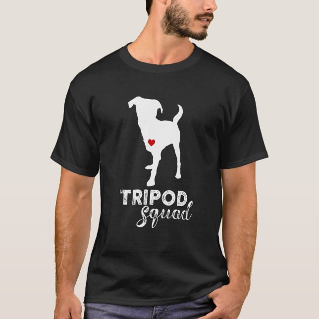 Camiseta Escuadrón de trípode, Perro amputado de la pierna  (Anverso)