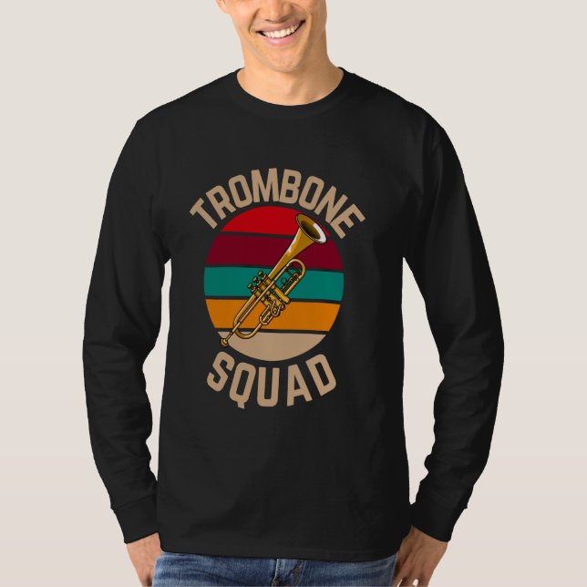 Camiseta Escuadrón de trombones, trombona divertida (Anverso)