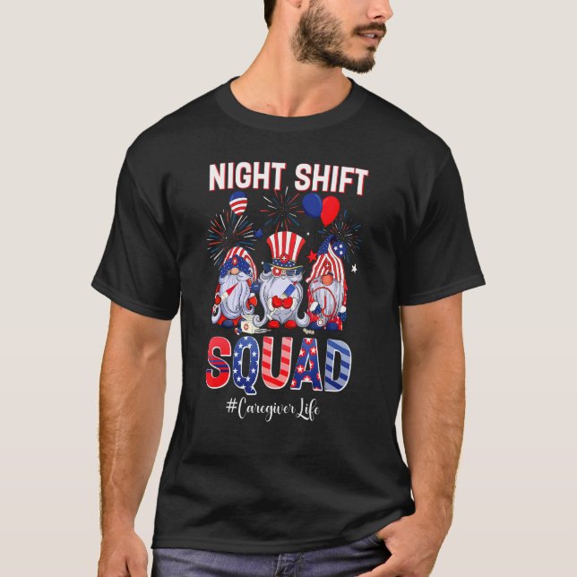 Camiseta Escuadrón de Turno Nocturno Cuidador Enfermero de  (Anverso)