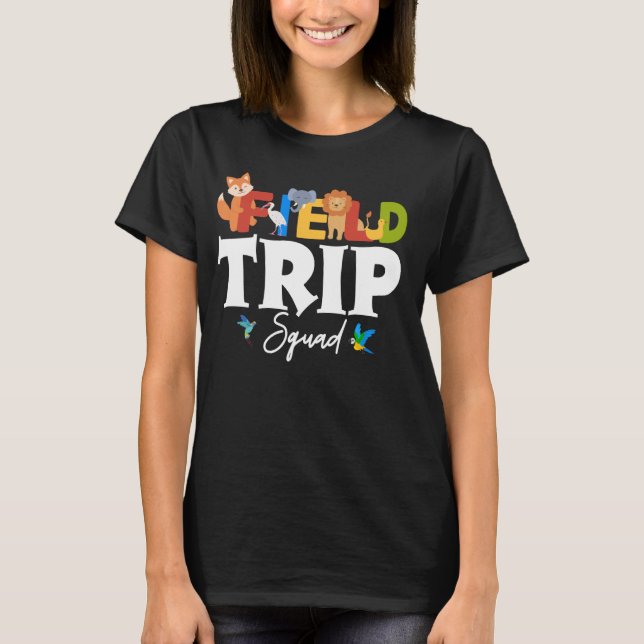 Camiseta Escuadrón de viaje de campo de zoológico que coinc (Anverso)