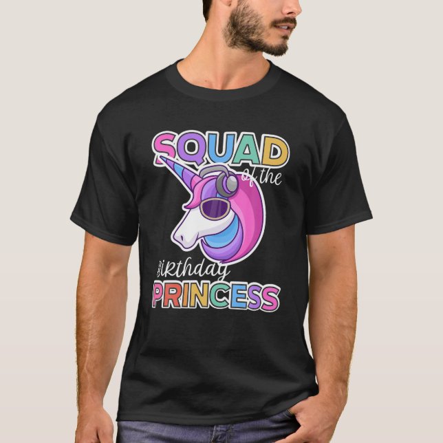 Camiseta Escuadrón Del Chica De Princesas Unicornio De Cump (Anverso)