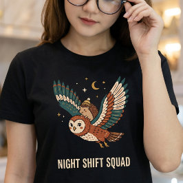 Camiseta Escuadrón del Turno de Noche Búho y Erizo