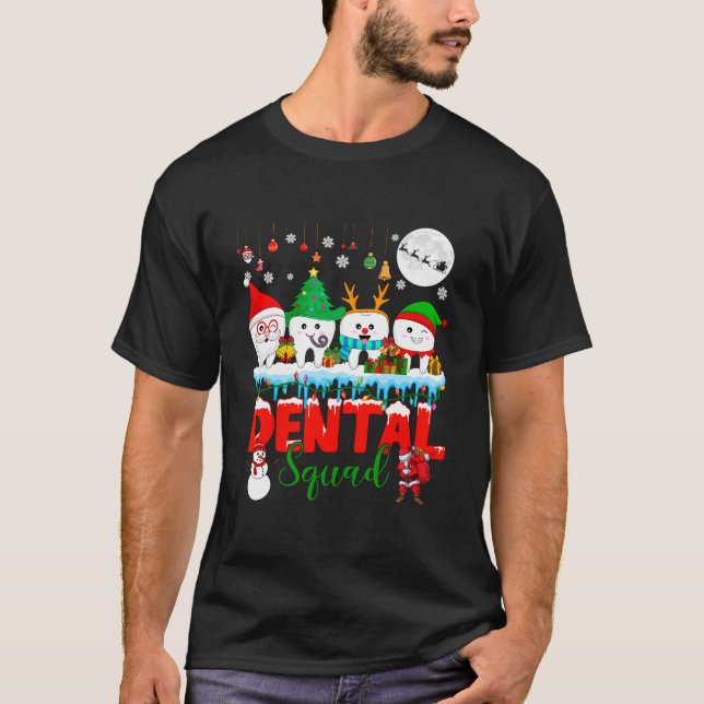 Camiseta Escuadrón Dental Árbol de Navidad Santa Reindeo El (Anverso)