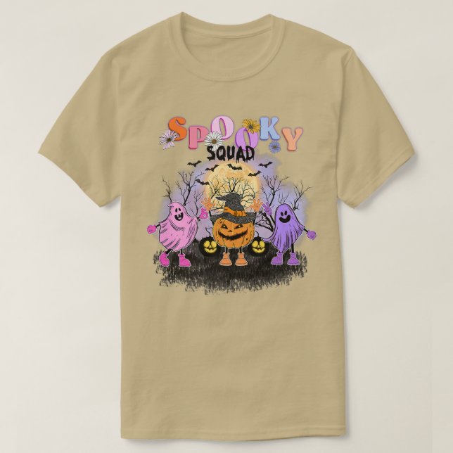 Camiseta Escuadrón espeluznante de Halloween calabaza de fa (Diseño del anverso)