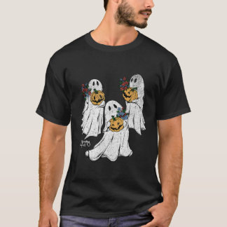 Camiseta Escuadrón fantasma Flores de calabaza Retro Cute H