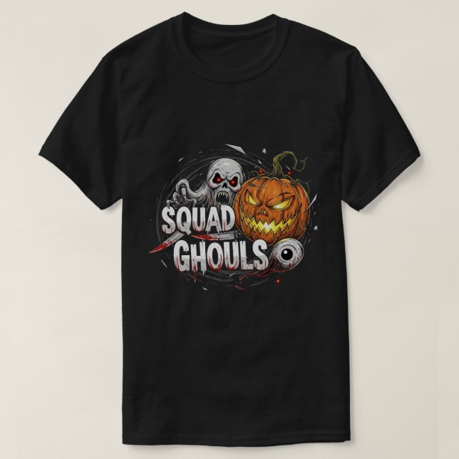 Camiseta Escuadrón Ghouls Halloween del horror gótico (Diseño del anverso)