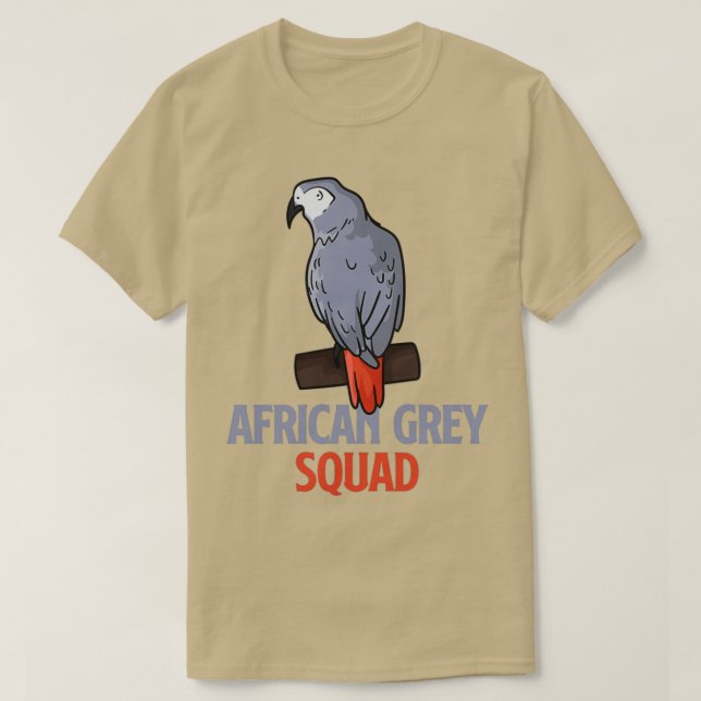 Camiseta Escuadrón Gris Africano Divertido Equipo Parrot 1 (Diseño del anverso)