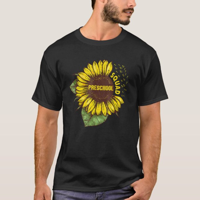 Camiseta Escuadrón Preescolar Primer Día De Girasol Preesco (Anverso)