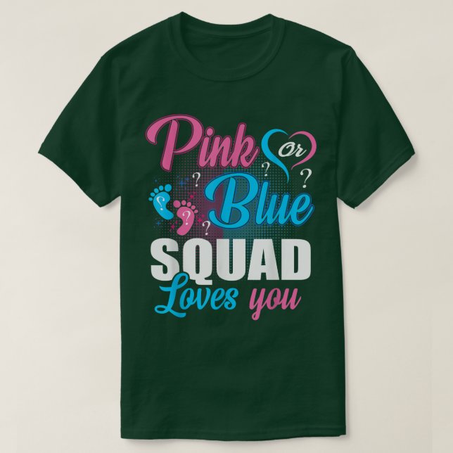 Camiseta Escuadrón Rosa O Azul Te Ama Género Revelación Beb (Diseño del anverso)