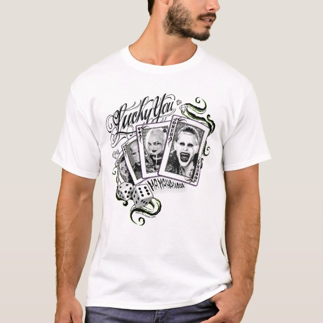 Camiseta Escuadrón suicida | Cartas de juego "Lucky You" (Anverso)