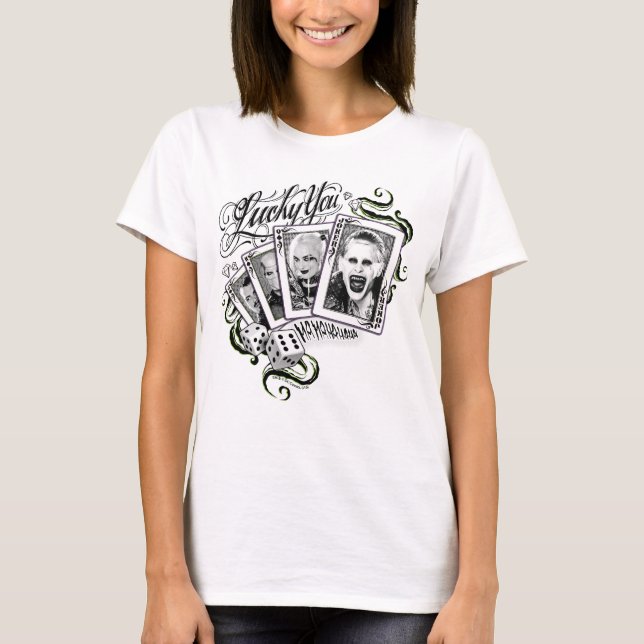 Camiseta Escuadrón suicida | Cartas de juego "Lucky You" (Anverso)