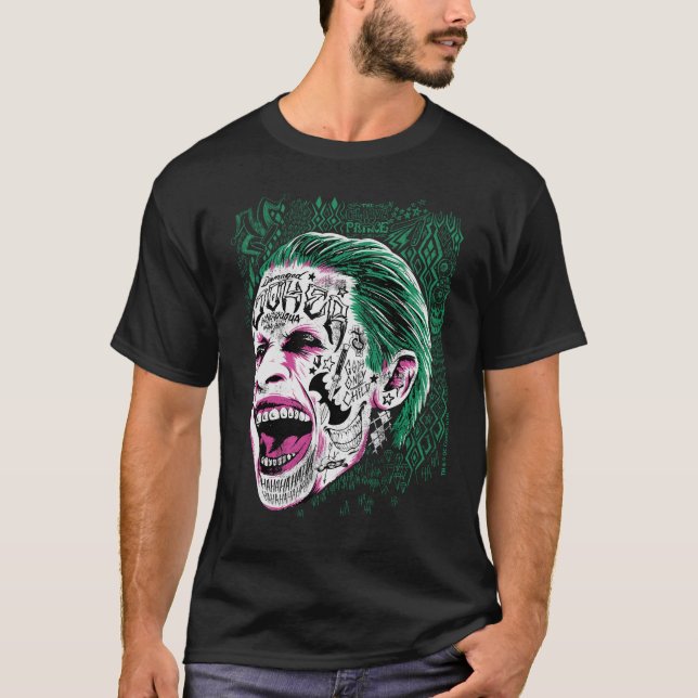 Camiseta Escuadrón suicida | Esbozo de cabeza de bromista d (Anverso)