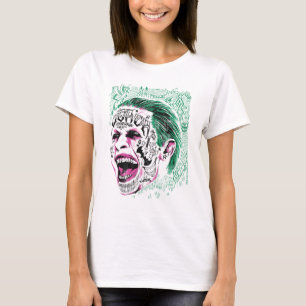 Camiseta Escuadrón suicida   Esbozo de cabeza de bromista d