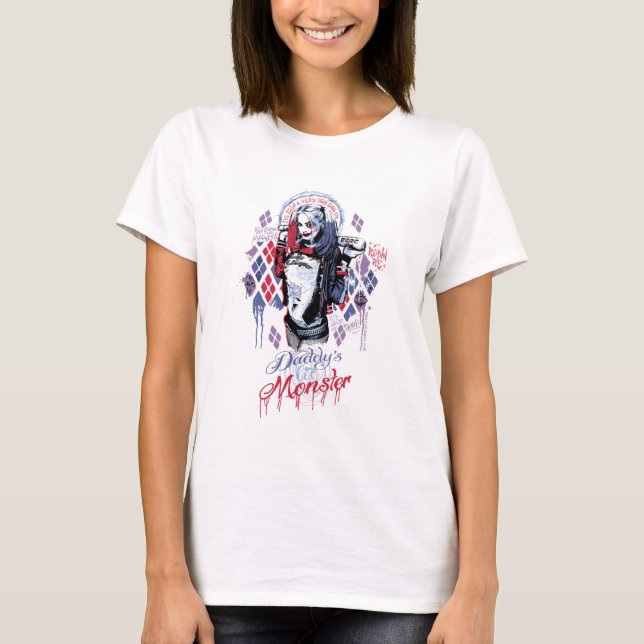 Camiseta Escuadrón suicida | Grafiti con tinta Harley Quinn (Anverso)