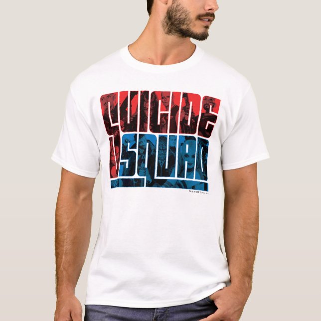 Camiseta Escuadrón suicida | Logo rojo y azul (Anverso)