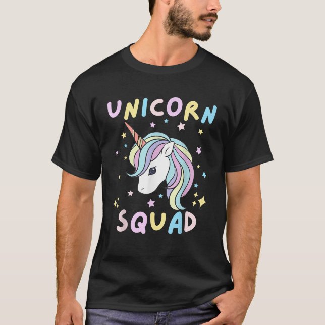Camiseta Escuadrón unicornio Cute familia de los amantes de (Anverso)