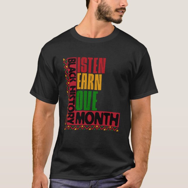 Camiseta Escucha Ama Amo Africano Americano Enseñar Negro E (Anverso)