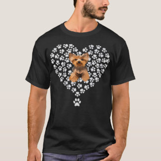 Camiseta Escucha de diseño de paw de perro de Yorkshire Ter