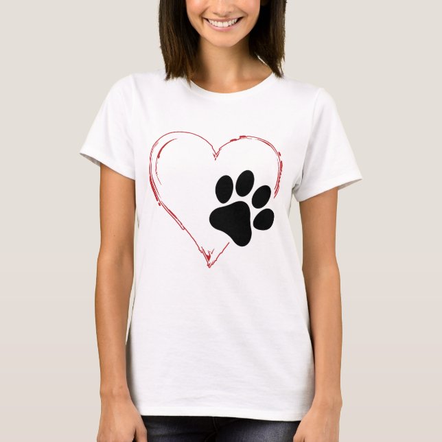 Camiseta Escucha Paw De Perro. Me encantan los perros (Anverso)
