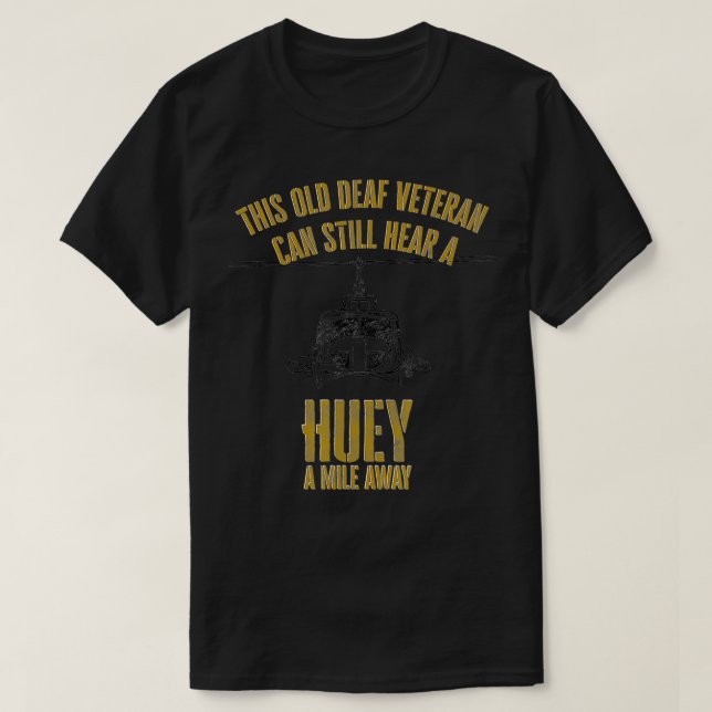 Camiseta Escucha un huey a una milla del gracioso helicópte (Diseño del anverso)