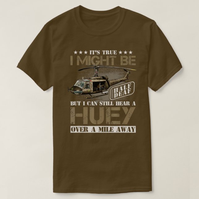 Camiseta Escucha un Huey a una milla del veterano de Vietna (Diseño del anverso)