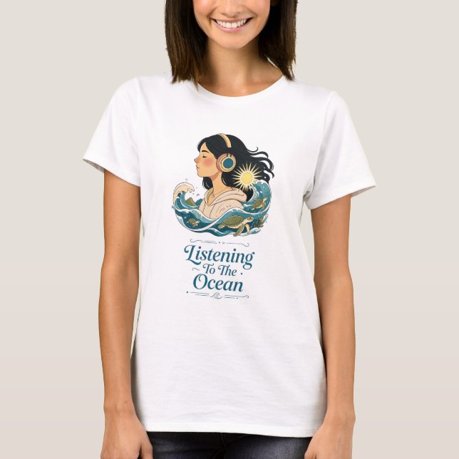 Camiseta Escuchando Al Océano (Anverso)