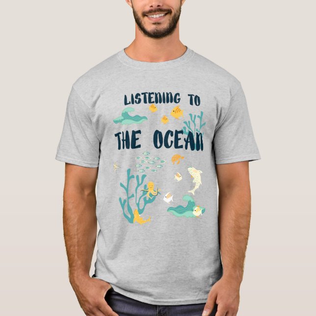 Camiseta Escuchando El Océano, Día De La Tierra, Animales D (Anverso)