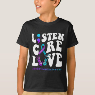 Camiseta Escuchar Cuidar Amor Mariposa Prevención Suicida