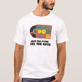 Camiseta Escuchar la música sentir la gráfica de vinilo baj