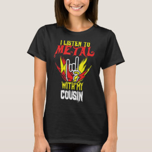 Camiseta Escuchar Metalizado con el Rockero de la música ro