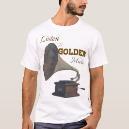 Camiseta Escuchar música dorada