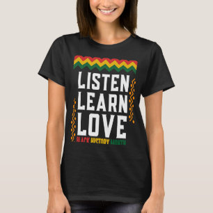 Camiseta Escuche Ama La Historia Negra Mes Africano Amer