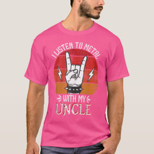 Camiseta Escucho A Pesados Metalizado Con Mis Hijos Pesados