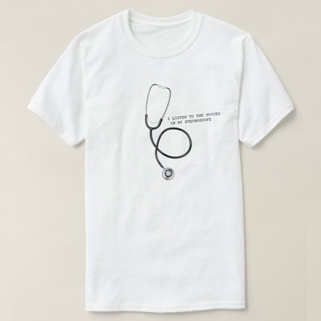 Camiseta Escucho las voces... graciosamente cómicas (Diseño del anverso)